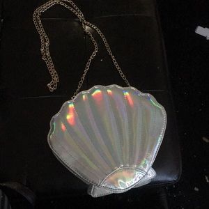 Seashell holographic cross body bag purse